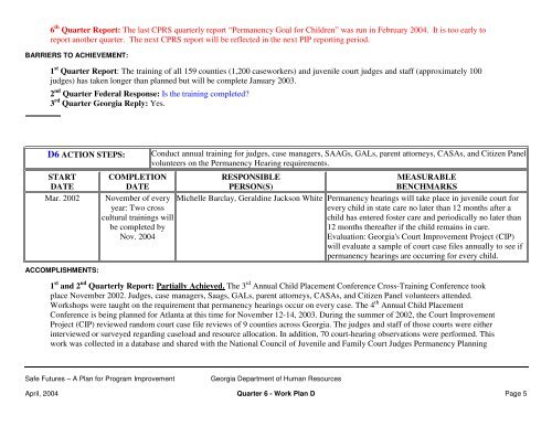 Table of Contents - Department of Human Services