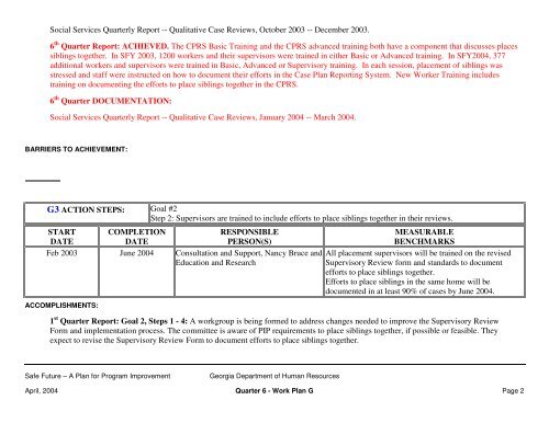 Table of Contents - Department of Human Services