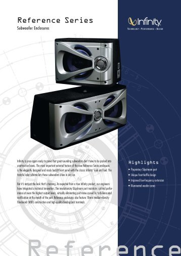 Specification Sheet - Reference Subwoofer Enclosures ... - Infinity