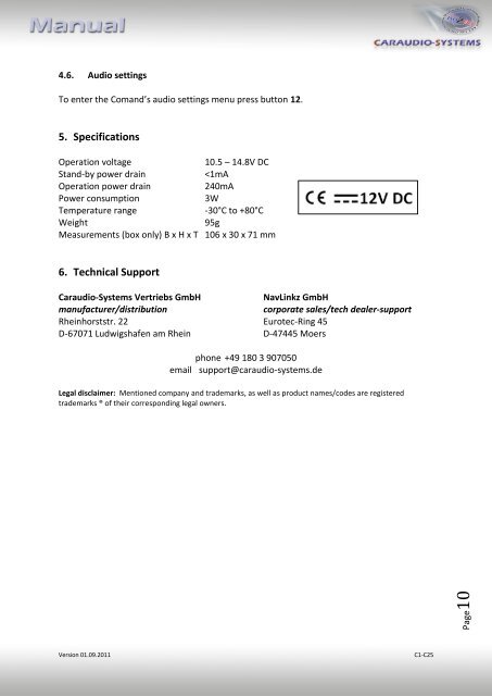 c.LOGiC lite-Interface C1-C25 For navigation ... - Alarm Service