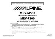 MRV-M500 MRV-F300 - Alpine Europe