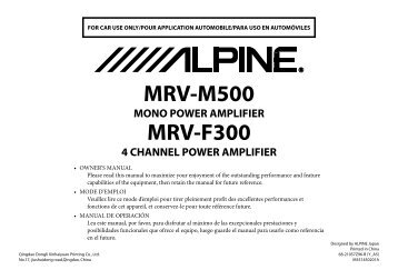 MRV-M500 MRV-F300 - Alpine Europe