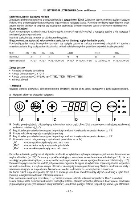 Bedienungsanleitung EZetil® Compressor Cooler and Freezer - ELV