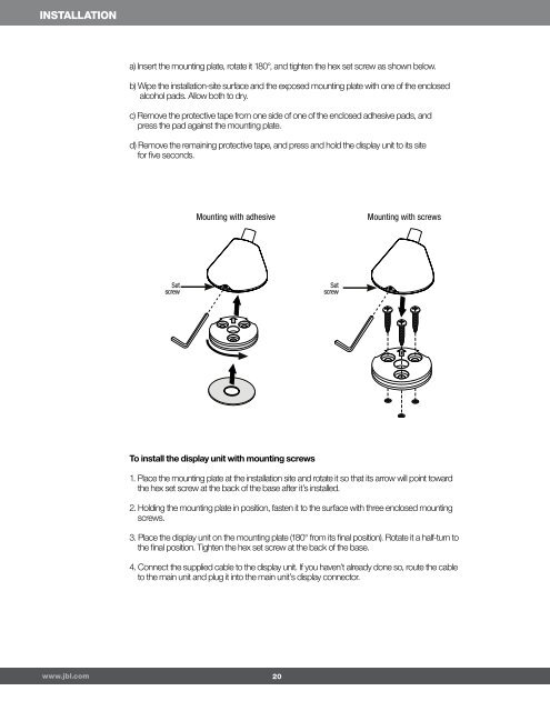 JBL MS 8 Owners Manual