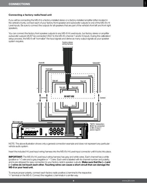 JBL MS 8 Owners Manual