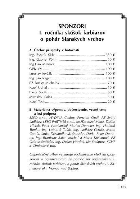 CHOVATEÄ¾SKÃ½ ROK 2010 - Klub chovatelov farbiarov