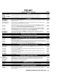 TEAC retail price list 01 07 09