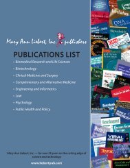 Publications list - Mary Ann Liebert, Inc.