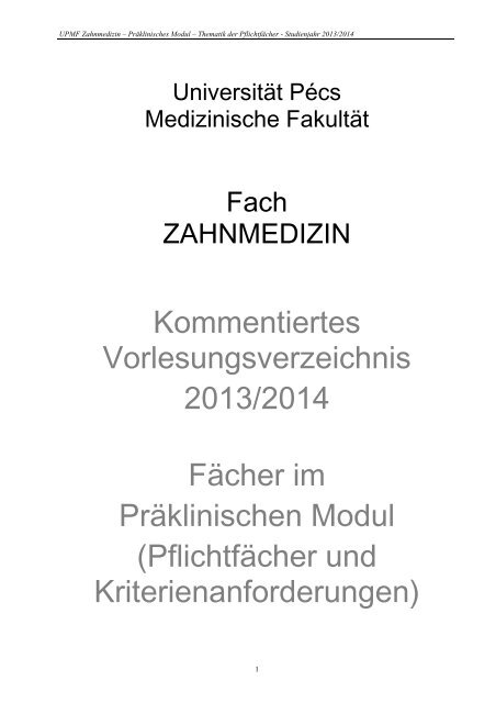 Präklinisches Modul