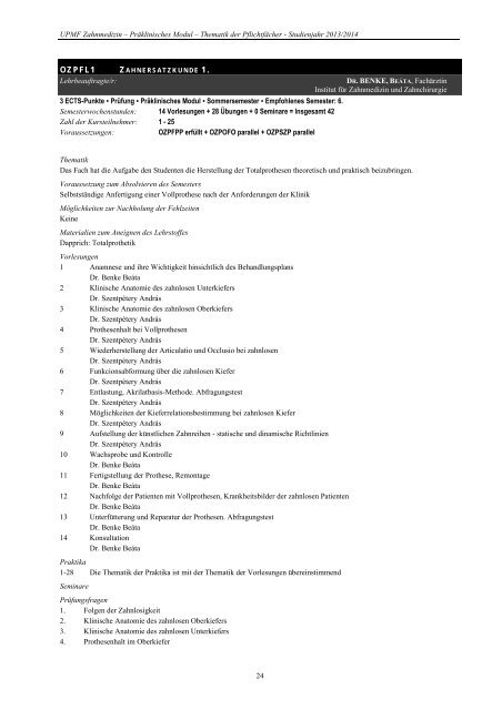 Präklinisches Modul