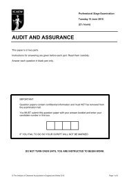 Professional Stage | Audit and Assurance June 2010 examination ...