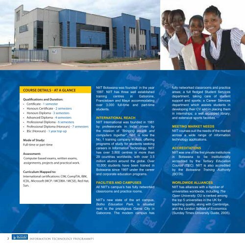 INFORMATION TECHNOLOGY - Botho University