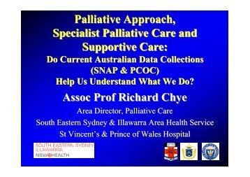 Palliative Approach, Specialist Palliative Care and Supportive Care ...