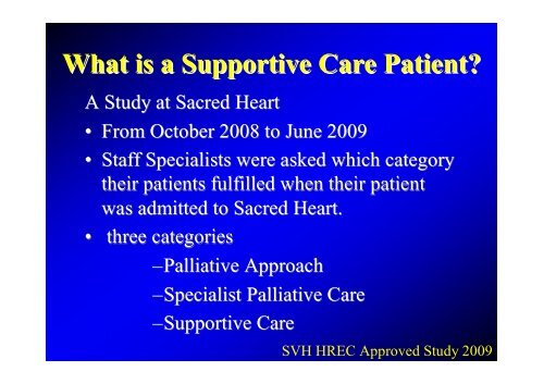 Palliative Approach, Specialist Palliative Care and Supportive Care ...