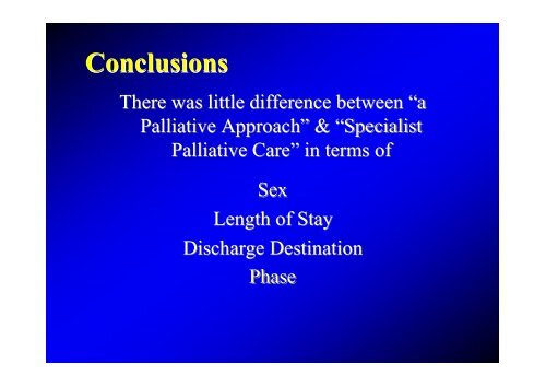 Palliative Approach, Specialist Palliative Care and Supportive Care ...