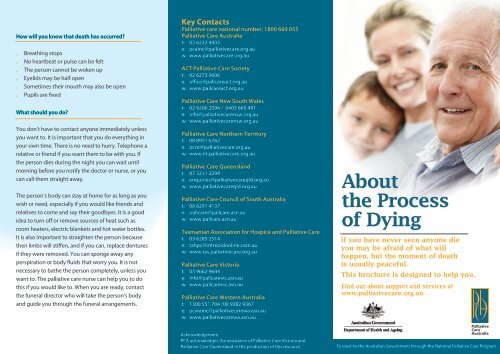 About the process of dying - Palliative Care Australia