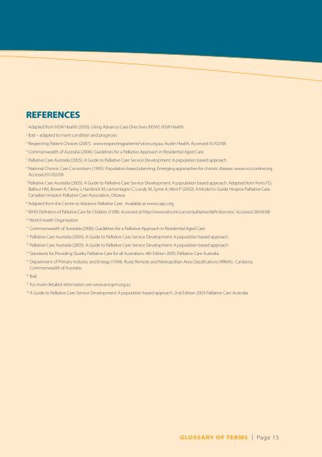 PALLIATIVE And End OF LIFE CARE GLOSSARY OF TERMS ...