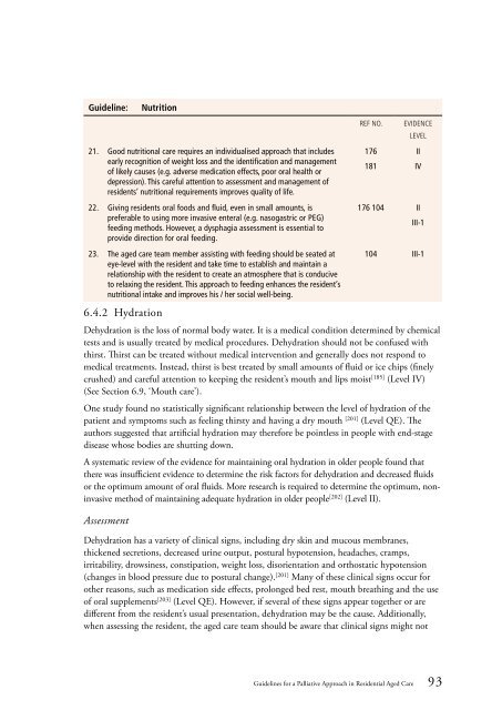 Guidelines for a Palliative Approach in Residential Aged Care