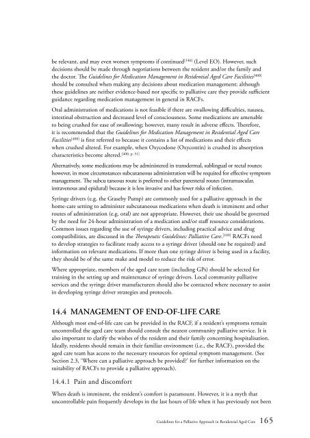 Guidelines for a Palliative Approach in Residential Aged Care