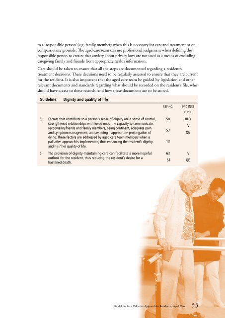 Guidelines for a Palliative Approach in Residential Aged Care