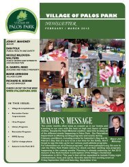 MAYOR'S MESSAGE - Village of Palos Park, Illinois
