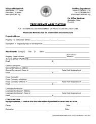 Tree Permit Application - Village of Palos Park, Illinois