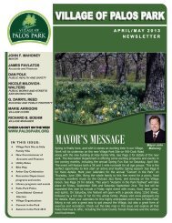MAYOR'S MESSAGE - Village of Palos Park, Illinois
