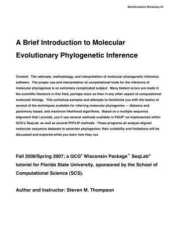 A Brief Introduction to Molecular Evolutionary Phylogenetic Inference