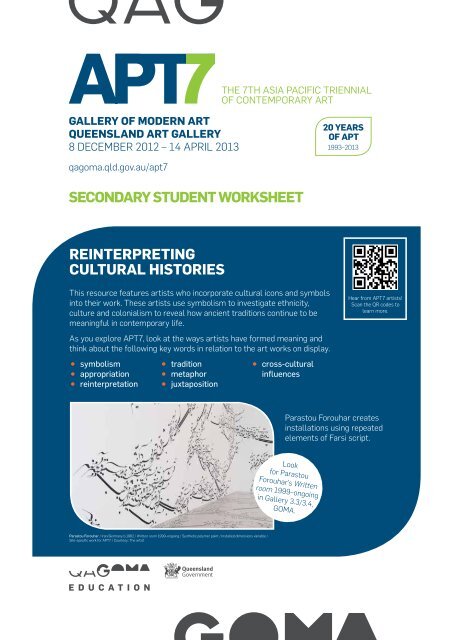 sECONDARy sTUDENT WORKshEET - Queensland Art Gallery