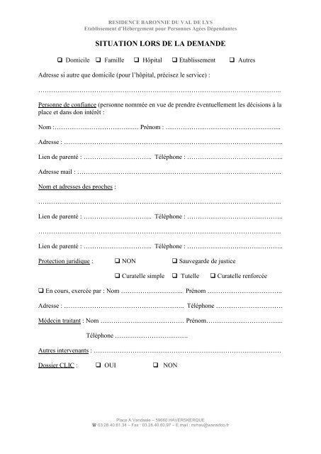 engagement de paiement des frais de sejour - Commune d ...