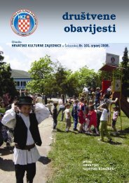 društvene obavijesti - Hrvatska Kulturna Zajednica u Švicarskoj.