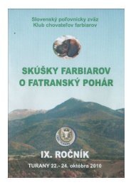 SkÃºÅ¡ky farbiarov o FatranskÃ½ pohÃ¡r - Klub chovateÄ¾ov farbiarov