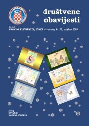 društvene obavijesti - Hrvatska Kulturna Zajednica u Švicarskoj.