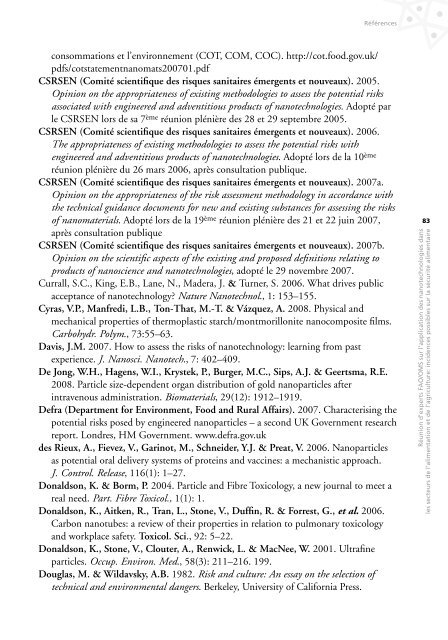 Réunion d'experts FAO/OMS sur l'application des nanotechnologies ...