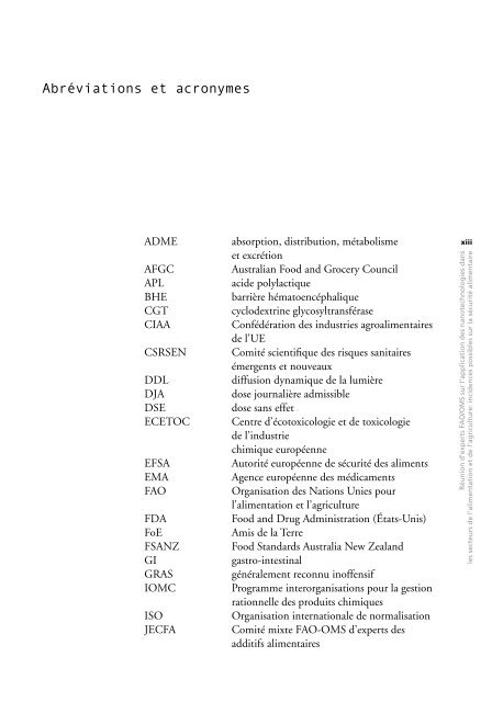 Réunion d'experts FAO/OMS sur l'application des nanotechnologies ...