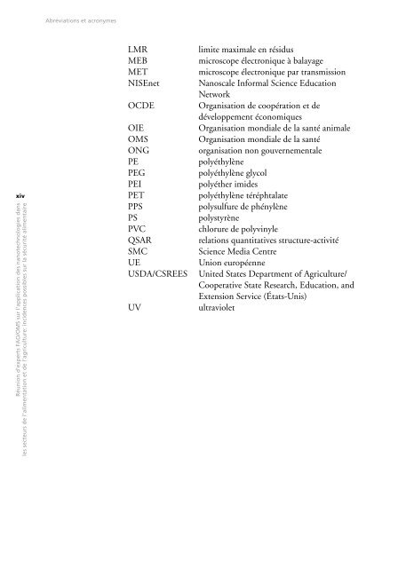 Réunion d'experts FAO/OMS sur l'application des nanotechnologies ...