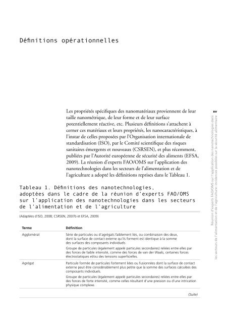 Réunion d'experts FAO/OMS sur l'application des nanotechnologies ...