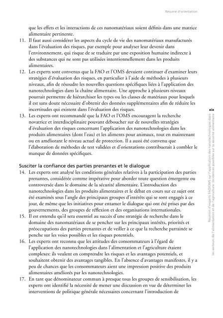 Réunion d'experts FAO/OMS sur l'application des nanotechnologies ...