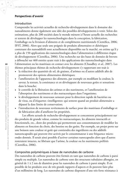 Réunion d'experts FAO/OMS sur l'application des nanotechnologies ...