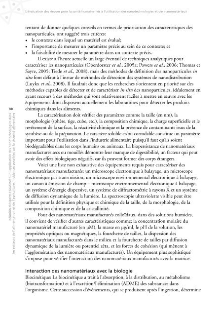 Réunion d'experts FAO/OMS sur l'application des nanotechnologies ...