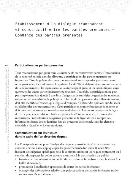 Réunion d'experts FAO/OMS sur l'application des nanotechnologies ...