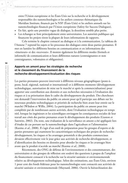 Réunion d'experts FAO/OMS sur l'application des nanotechnologies ...