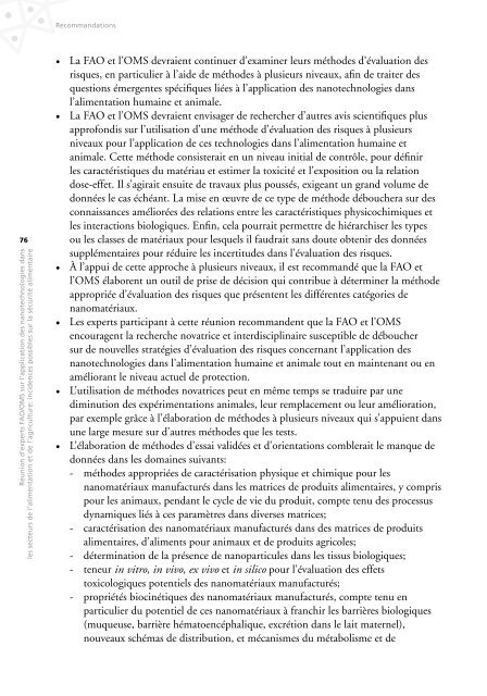 Réunion d'experts FAO/OMS sur l'application des nanotechnologies ...