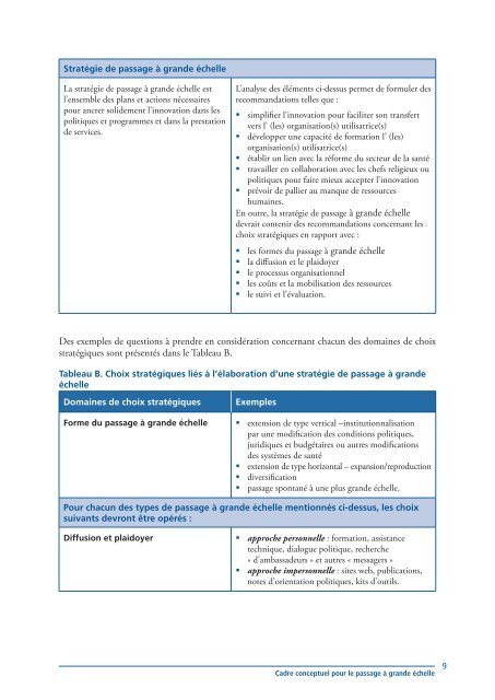 Neuf étapes pour élaborer une stratégie de passage à grande échelle