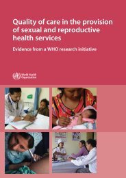 Quality of care in the provision of sexual and reproductive health ...