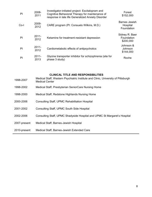 CURRICULUM VITAE Eric J. Lenze, M.D. - Institute for Public Health