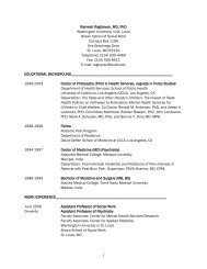 curriculum vitae - Institute for Public Health - Washington University ...