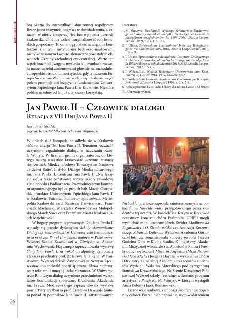 Vita Academica 5(70) - Uniwersytet Papieski Jana PawÅa II