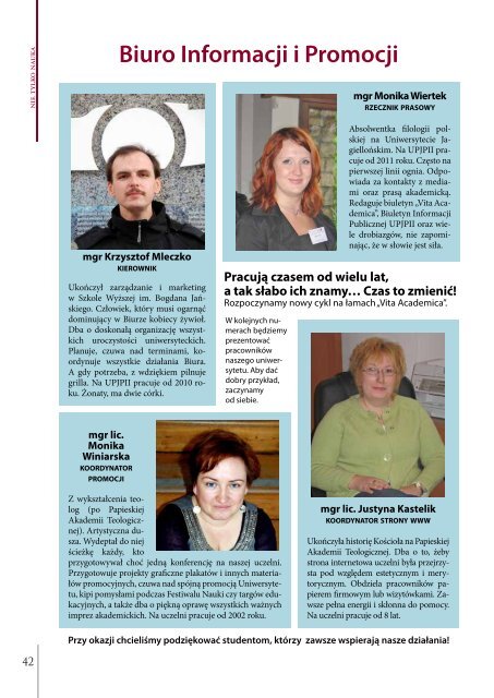 Vita Academica 5(70) - Uniwersytet Papieski Jana PawÅa II