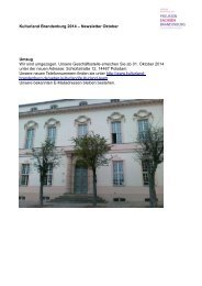 Newsletter Kulturland Brandenburg 2014 - Monat Oktober